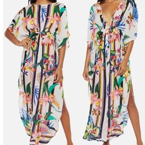 NWT Trina Turk Treasure Cove two way wear Maxi Kimono Cover Up